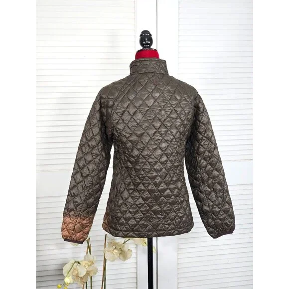 NWD Rainforest Women’s Brown Polyester Thermoluxe Puffer Jacket Size Small 1753 - Picture 5 of 14